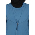 Coat collar Abaya with matching inner- French Blue